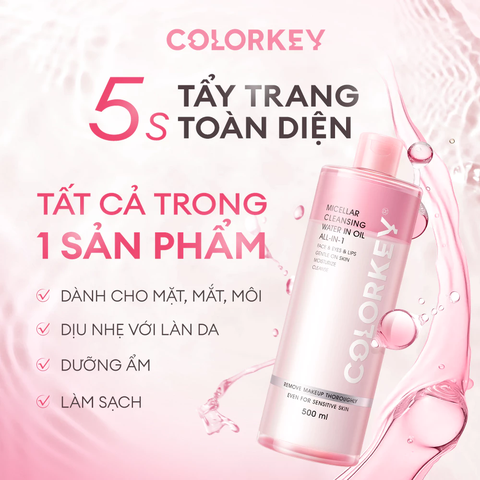Nước Tẩy Trang Có Dầu Colorkey Dễ Dàng Tẩy Trang Mọi Lớp Makeup, Không Gây Cay Mắt