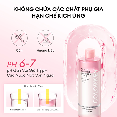 Nước Tẩy Trang Có Dầu Colorkey Dễ Dàng Tẩy Trang Mọi Lớp Makeup, Không Gây Cay Mắt