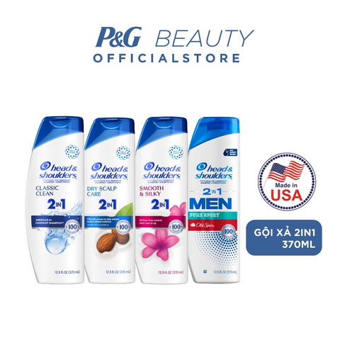 Dầu Gội Và Xả 2in1 Sạch Gàu Head&Shoulders Mỹ Sạch Sâu 370ml