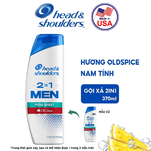 Dầu Gội Và Xả 2in1 Sạch Gàu Head&Shoulders Mỹ Sạch Sâu 370ml