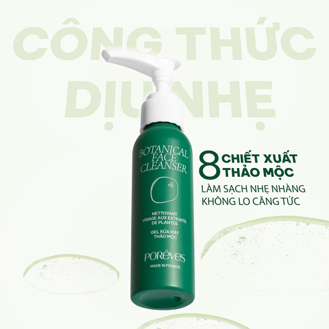 Gel Rửa Mặt PORÊVES Chiết Xuất 8 Loại Thảo Mộc Botanical Face Cleanser 50ml