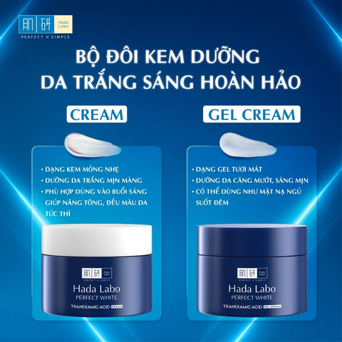 Kem Dưỡng Hada Labo Perfect White T.X.A Cream Sáng Da Chuyên Sâu, Giảm Thâm Sạm 50g