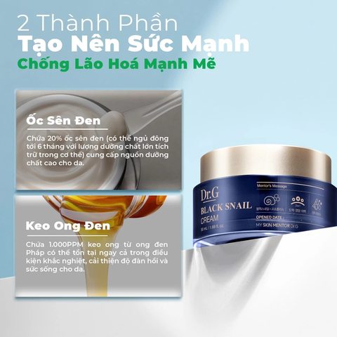 Kem Dưỡng Da Ngừa Lão Hóa Keo Ong  Dr.G Black Snail Cream 50ml