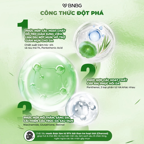 Mặt Nạ BNBG Tràm Trà Giúp Thải Độc Da, Giảm Mụn 30ml