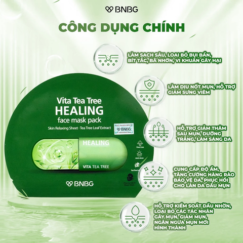 Mặt Nạ BNBG Tràm Trà Giúp Thải Độc Da, Giảm Mụn 30ml
