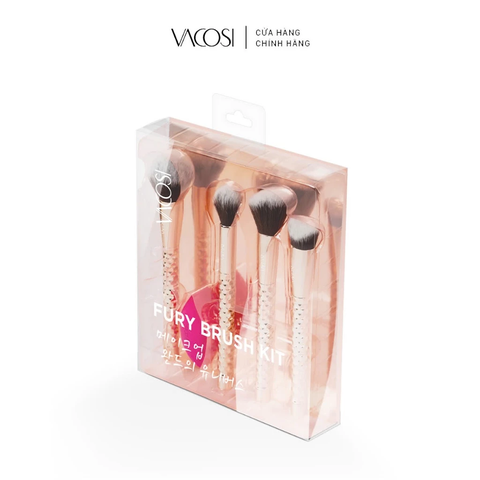Bộ Kit 4 Cọ Và 1 Bông Phấn Vacosi, Phiên Bản Golden Dragon