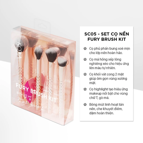 Bộ Kit 4 Cọ Và 1 Bông Phấn Vacosi, Phiên Bản Golden Dragon