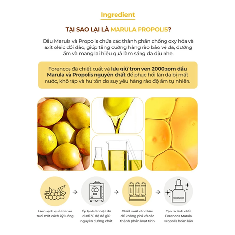 Serum Forencos Wonderwerk Marula Propolis Ampoule Tinh Chất Keo Giúp Sáng Da 50ml