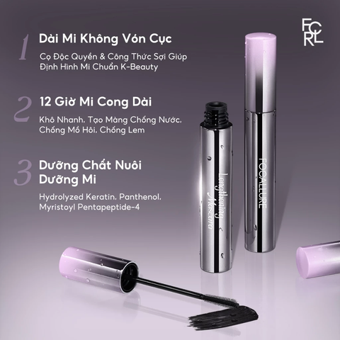 Mascara Focallure Lengthening Đầu Cọ Sợi Mảnh Cong Tự Nhiên 7.3g