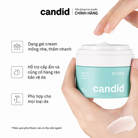 Kem Dưỡng Ẩm Hỗ Trợ Phục Hồi Da B5 CICA - Candid B5 CICA Repair & Soothing Cream 50ml