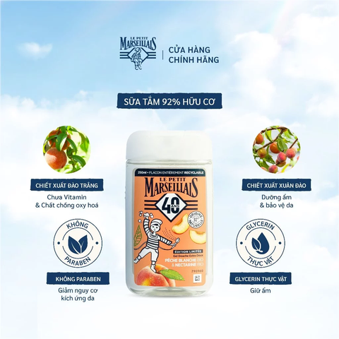 Gel Tắm Hữu Cơ Le Petit Marseillais 98% Thiên Nhiên 250ml