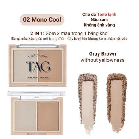 Bảng Phấn Tạo Khối Đa Năng Mịn Lì Lâu Trôi TAG Dual Multi Shading 9.4g