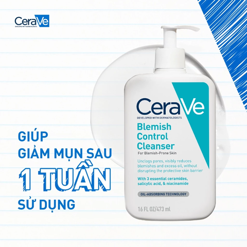 Sữa Rửa Mặt Cerave Cho Da Dầu Mụn Blemish Control Cleanser