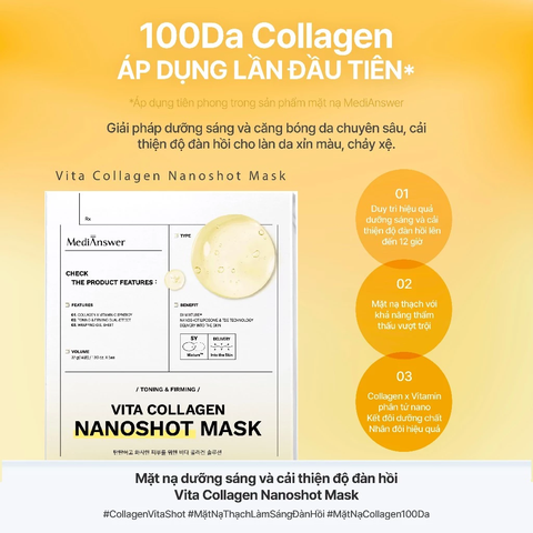Mặt Nạ Thạch MediAnswer Vita Collagen Mask 37g x 5 Miếng