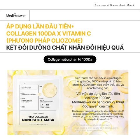 Mặt Nạ Thạch MediAnswer Vita Collagen Mask 37g x 5 Miếng
