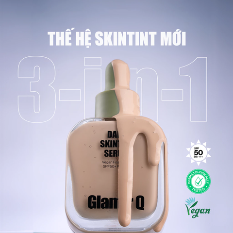 Kem Nền Serum Căng Bóng Glamrr Q Daily SkinTint Serum Vegan Foundation SPF50+/PA++++ 30ml
