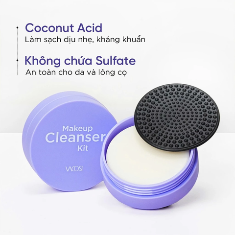 Hộp Rửa Cọ Trang Điểm Vacosi Kèm Xà Bông - DC14