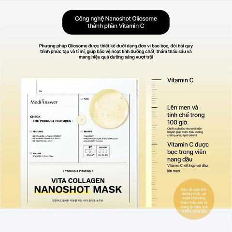 Mặt Nạ Thạch MediAnswer Vita Collagen Mask 37g x 5 Miếng