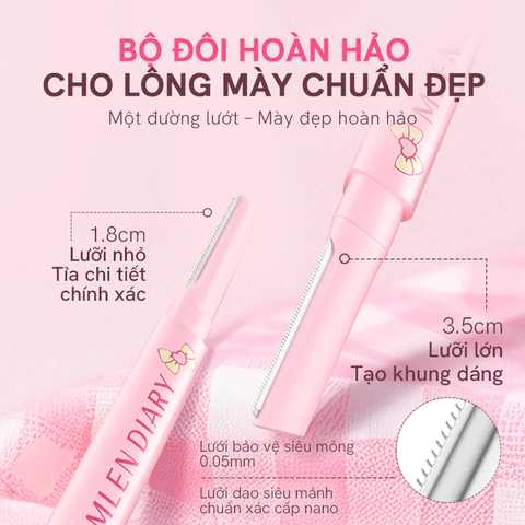 Dao Cạo Lông Mày Hai Đầu Chống Gỉ Nano Dụng Cụ Tỉa Lông Mày An Toàn