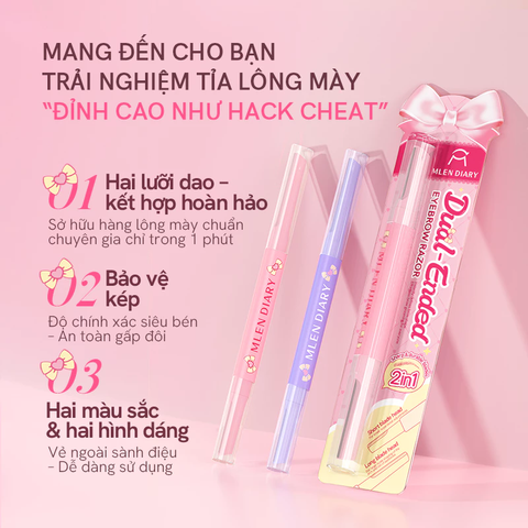 Dao Cạo Lông Mày Hai Đầu Chống Gỉ Nano Dụng Cụ Tỉa Lông Mày An Toàn