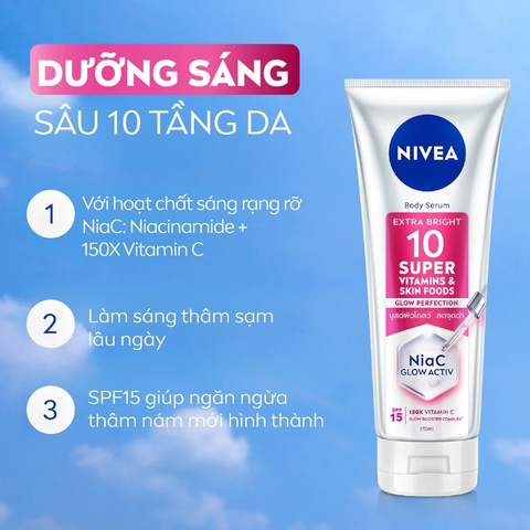 Serum Dưỡng Thể Nivea Sáng Da, Mờ Thâm Nám