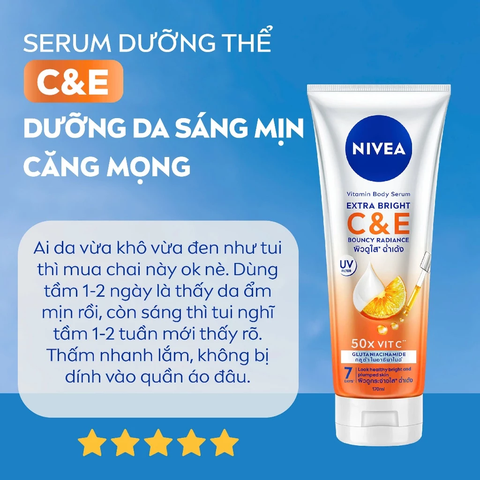 Sữa Dưỡng Thể Nivea Dưỡng Sáng Da Vitamin C & E 170ml
