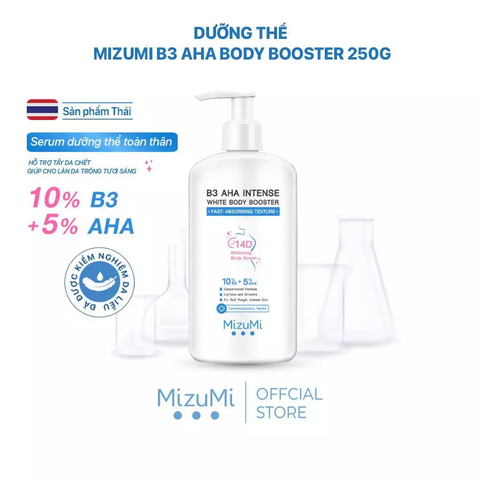 Dưỡng Thể Sáng Da MizuMi B3 AHA Intense White Body Booster 250g