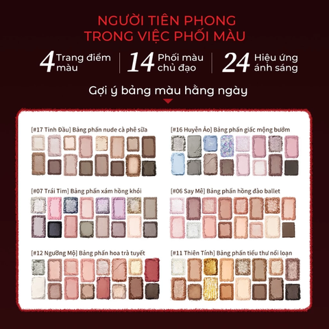 Bảng Phấn Mắt Cheeryep 16 Ô Natural Star Đa Năng
