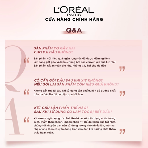 Xịt Serum Ngăn Ngừa & Giảm Gãy Rụng Tóc Giúp Tóc Chắc Khỏe L'Oreal Paris Full Resist Anti Hairfall 90ml