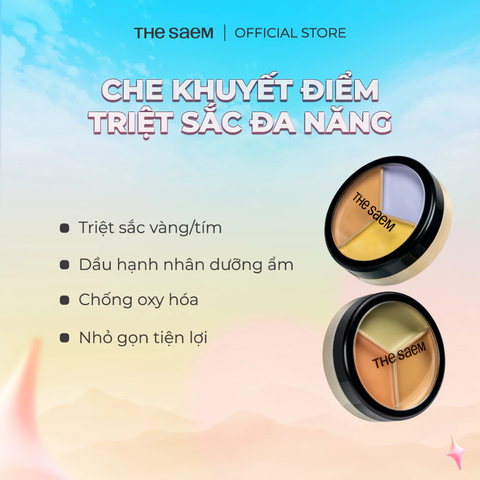 Che Khuyết Điểm Triệc Sắc The Saem Cover Perfection Triple Pot Concealer