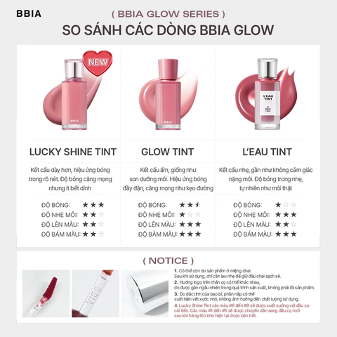 Son Tint Bóng Môi Căng Mọng Tự Nhiên BBIA Lucky Shine Tint 4.5g