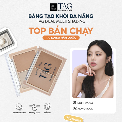 Bảng Phấn Tạo Khối Đa Năng Mịn Lì Lâu Trôi TAG Dual Multi Shading 9.4g