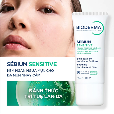 Kem Dưỡng Bioderma Sébium Sensitive Cho Da Mụn Nhạy Cảm