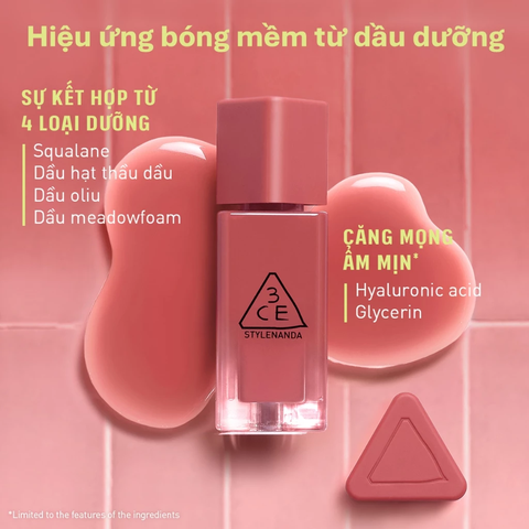 Son Tint Bóng Mềm 3CE Gummy Oil Tint 4g