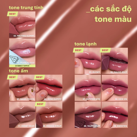 Son Tint Bóng Mềm 3CE Gummy Oil Tint 4g