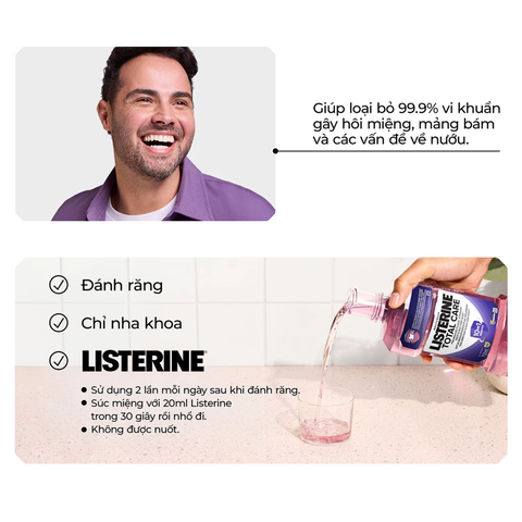 Nước Súc Miệng Chăm Sóc Toàn Diện Listerine Total Care Mouthwash 250ml