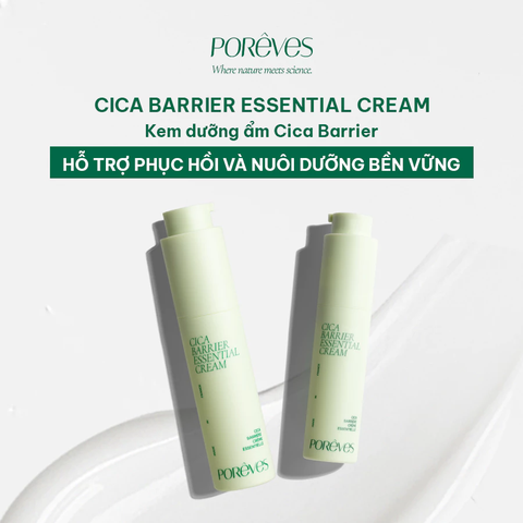 Kem Dưỡng Ẩm PORÊVES Phục Hồi Cho Da Nhạy Cảm Cica Barrier Essential Cream 50ml