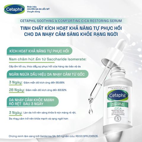 Serum Tinh Chất Làm Dịu Và Phục Hồi Chuyên Sâu Cetaphil Soothing And Comforting Cica Restoring Serum 30ml