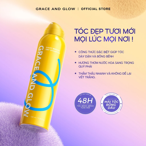 Dầu Gội Khô Giúp Phồng Tóc Grace & Glow Kiềm Dầu Lâu 150ml