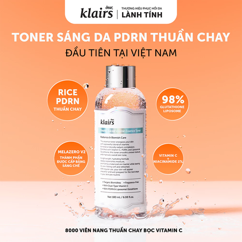 Nước Hoa Hồng Dear Klairs Freshly Juiced Vitamin Essence Toner Hỗ Trợ Sáng Da 180ml