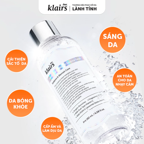 Nước Hoa Hồng Dear Klairs Freshly Juiced Vitamin Essence Toner Hỗ Trợ Sáng Da 180ml