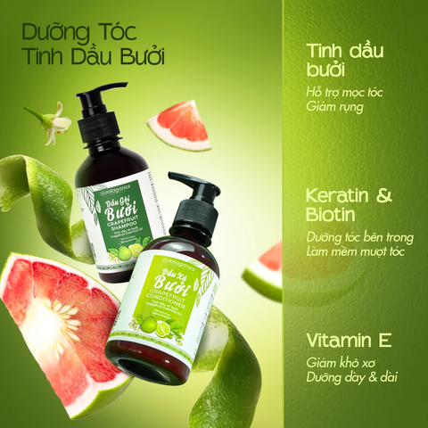Dầu Gội Milaganics Tinh Dầu Bưởi Kích Thích Mọc Tóc