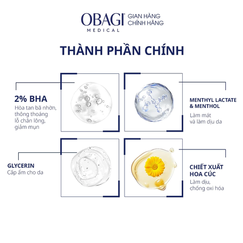 Dung Dịch Tẩy Tế Bào Chết, Ngừa Mụn Obagi BHA 2% Clenziderm M.D. Exfoliating 148ml
