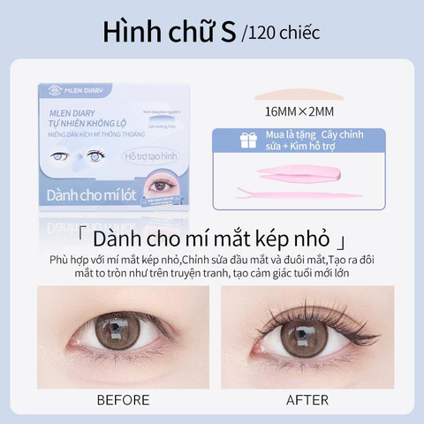 Miếng Dán Kích Mí Mlen Diary Tàng Hình Không Lộ