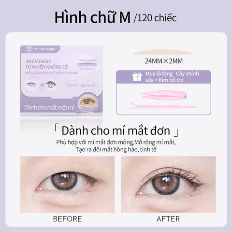 Miếng Dán Kích Mí Mlen Diary Tàng Hình Không Lộ