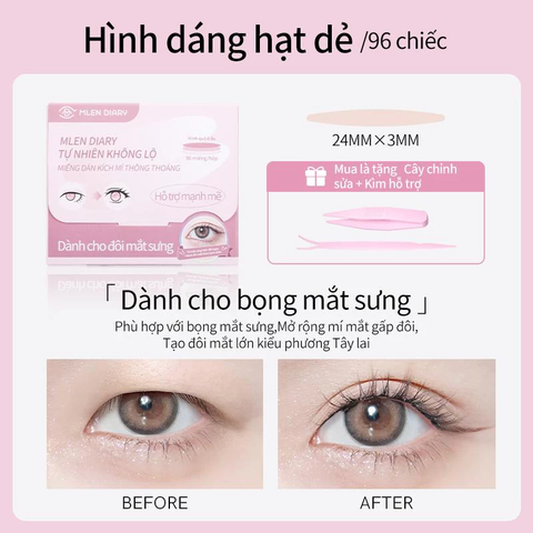 Miếng Dán Kích Mí Mlen Diary Tàng Hình Không Lộ