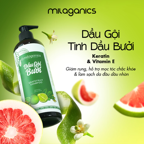 Dầu Gội Milaganics Tinh Dầu Bưởi Kích Thích Mọc Tóc