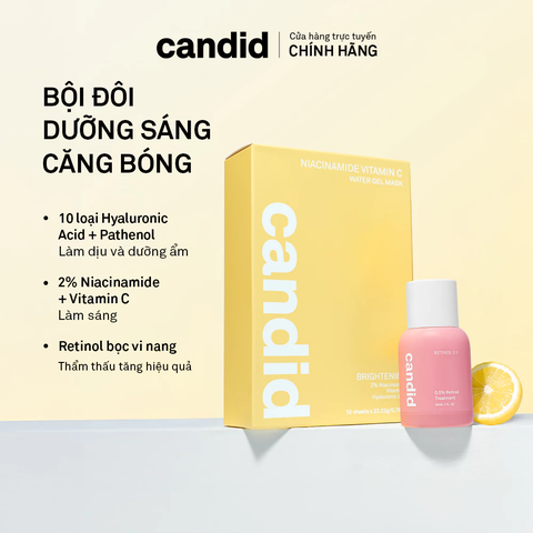 Mặt Nạ Dưỡng Sáng Da Candid Niacinamide Vitamin C Water Gel Mask 22.22g