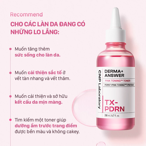 Nước Cân Bằng Dưỡng Sáng Hồng Da CNP Derma Answer Pink Toning Toner 200ml