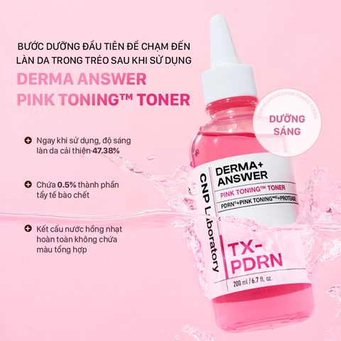 Nước Cân Bằng Dưỡng Sáng Hồng Da CNP Derma Answer Pink Toning Toner 200ml